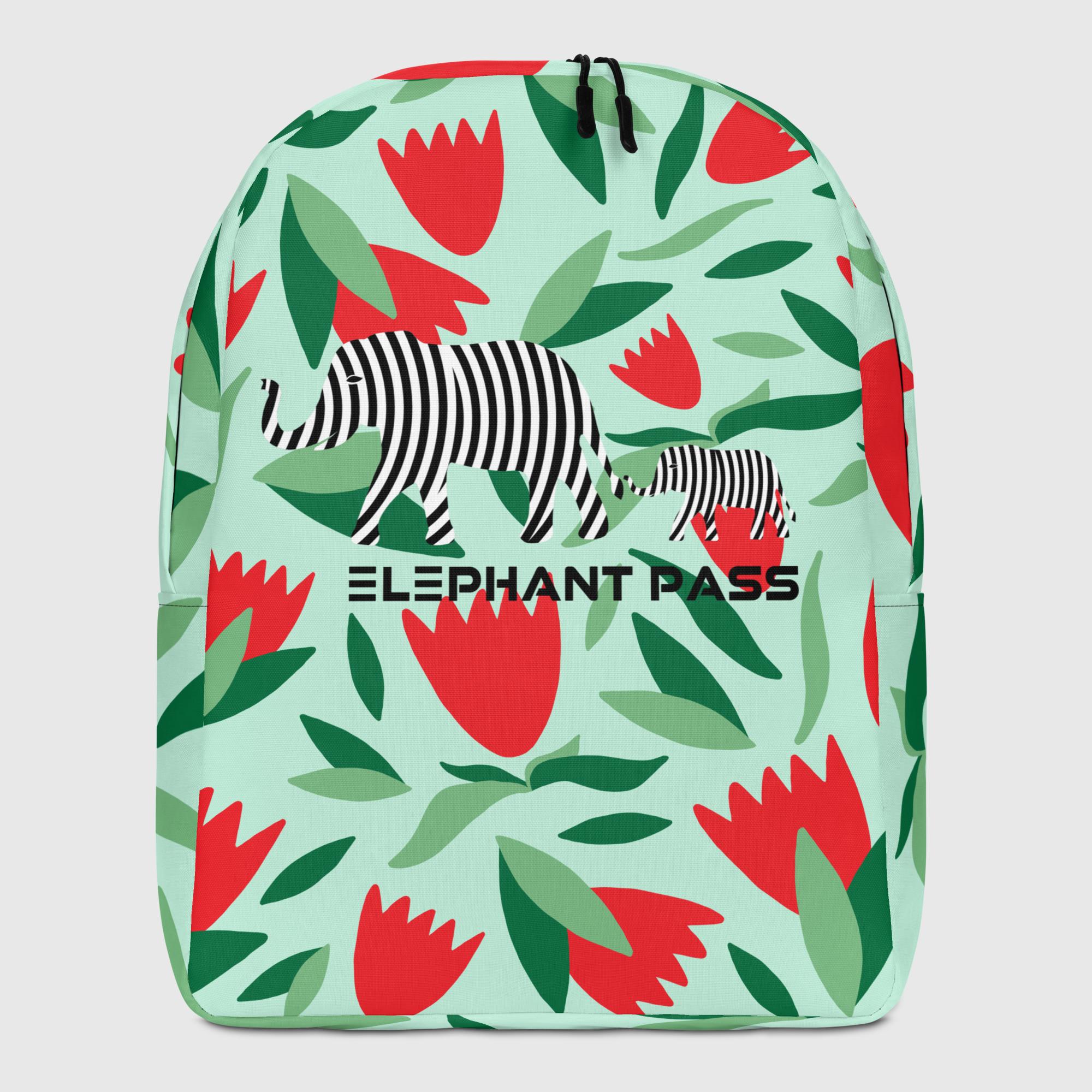EMILY - Zaino minimal stampa elefante con strisce di zebra