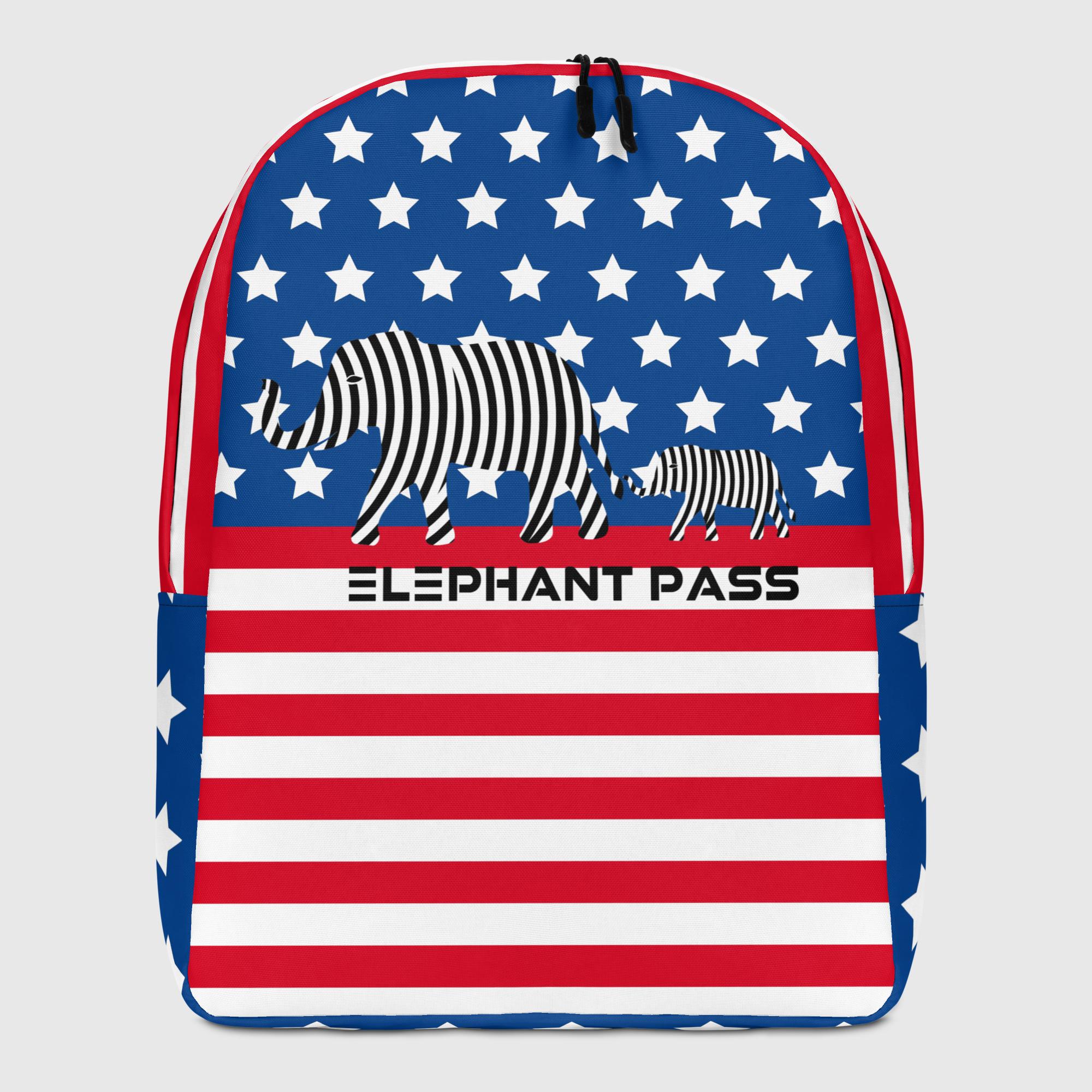 EMILY - Zaino minimal stampa elefante con strisce di zebra