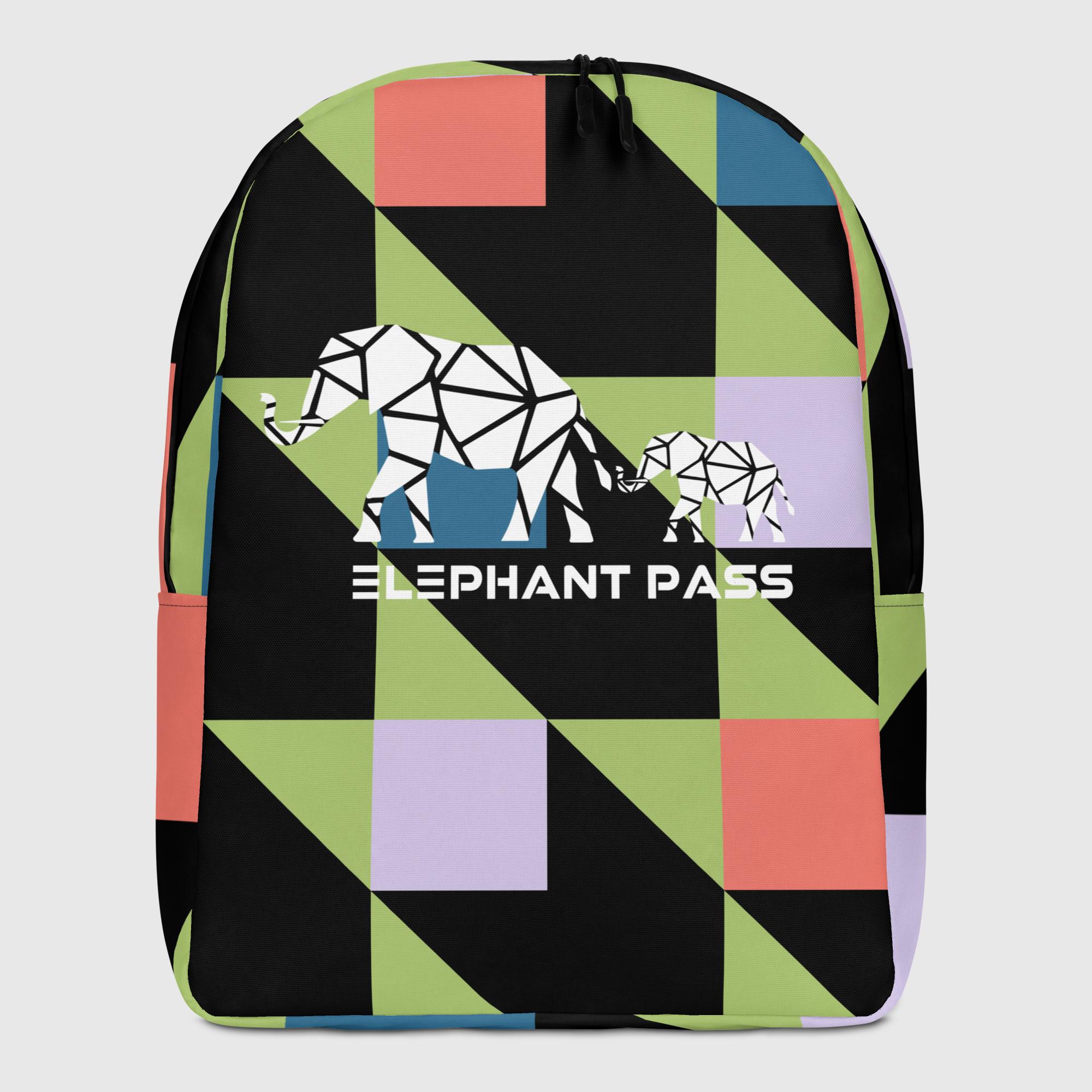 ELMER - Zaino minimal con stampa elefante geometrica