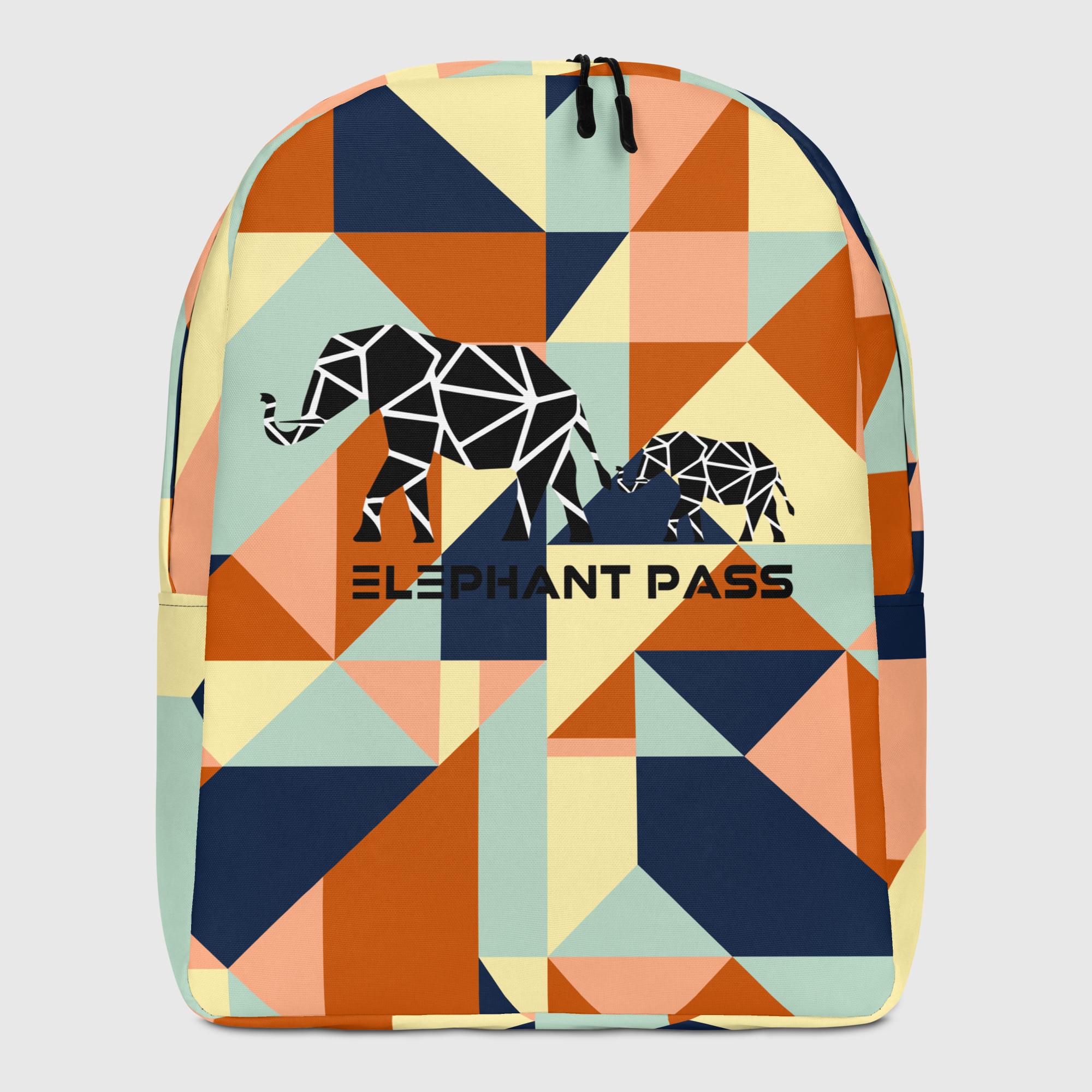 ELMER - Zaino minimal con stampa elefante geometrica
