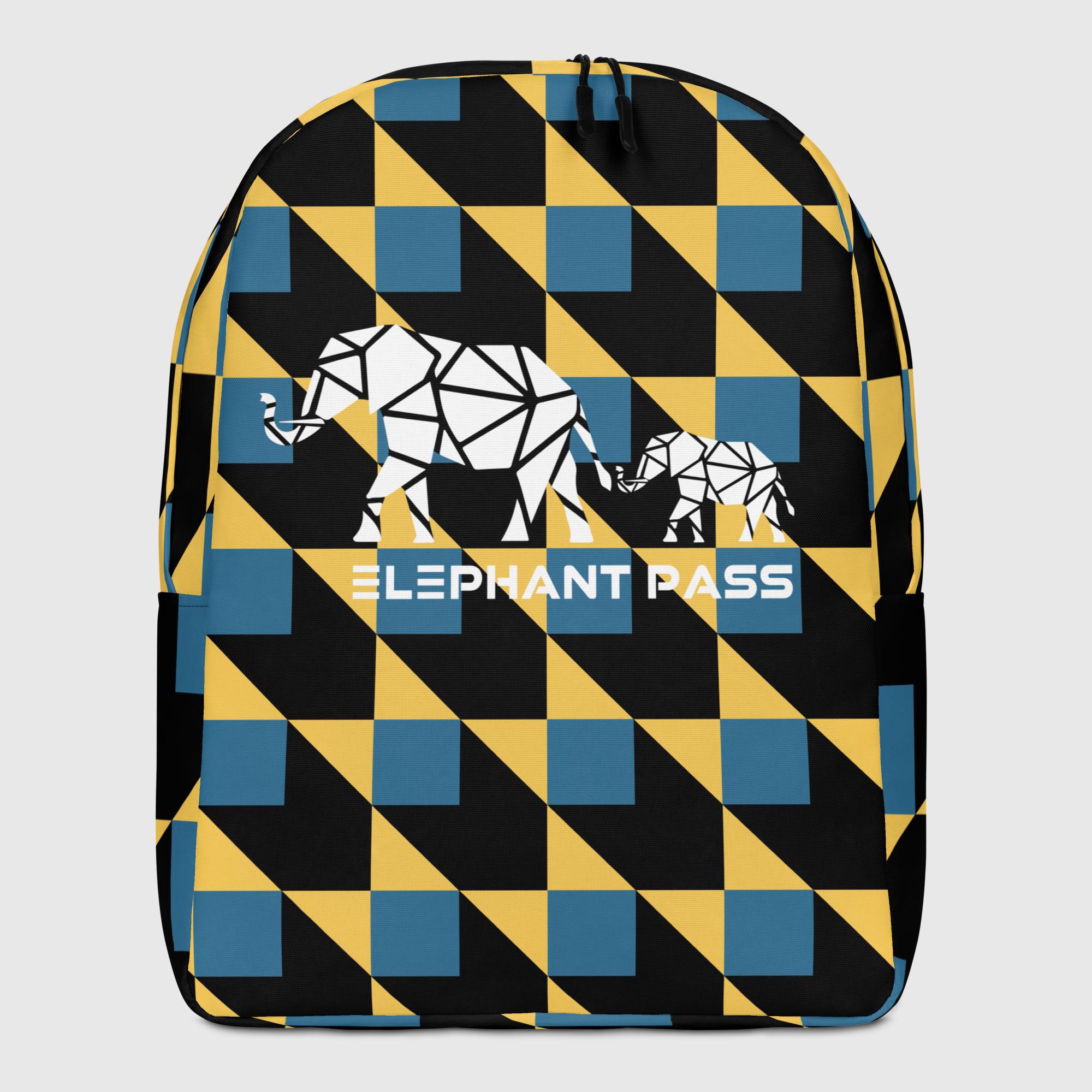 ELMER - Zaino minimal con stampa elefante geometrica