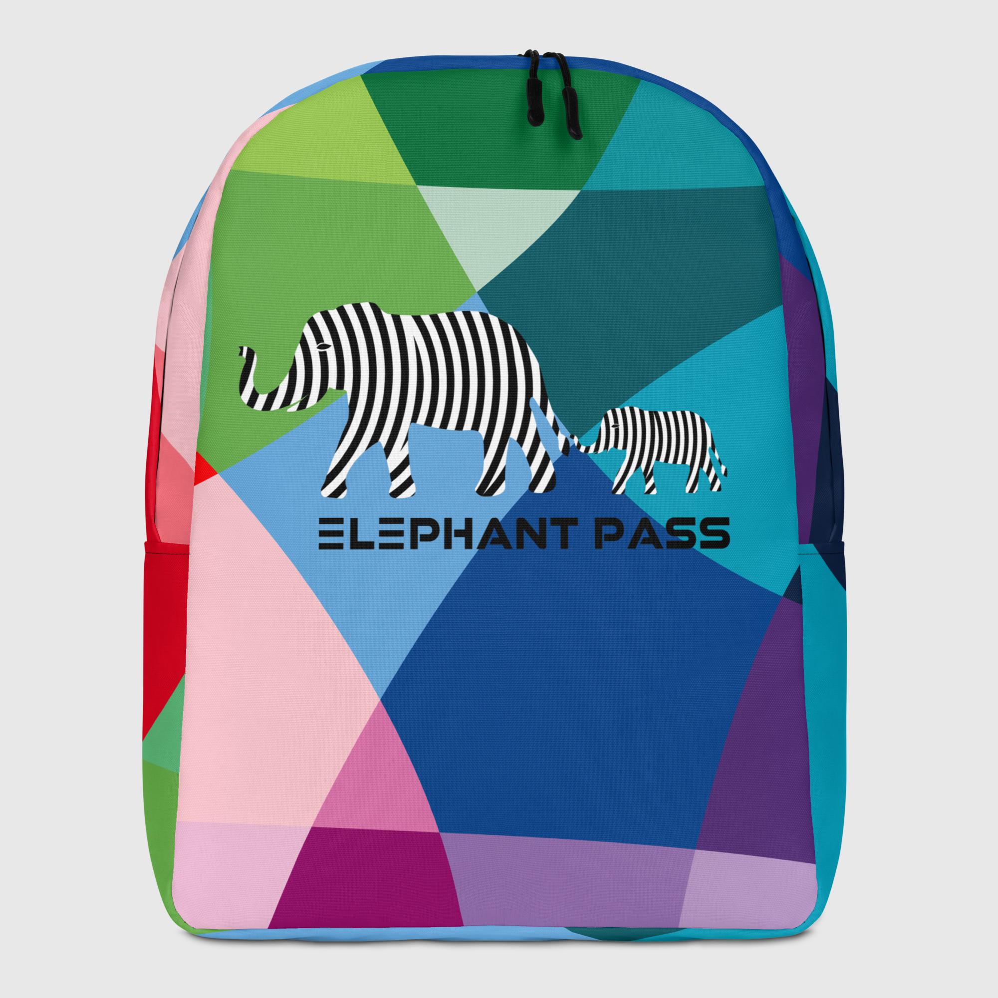 EMILY - Zaino minimal stampa elefante con strisce di zebra