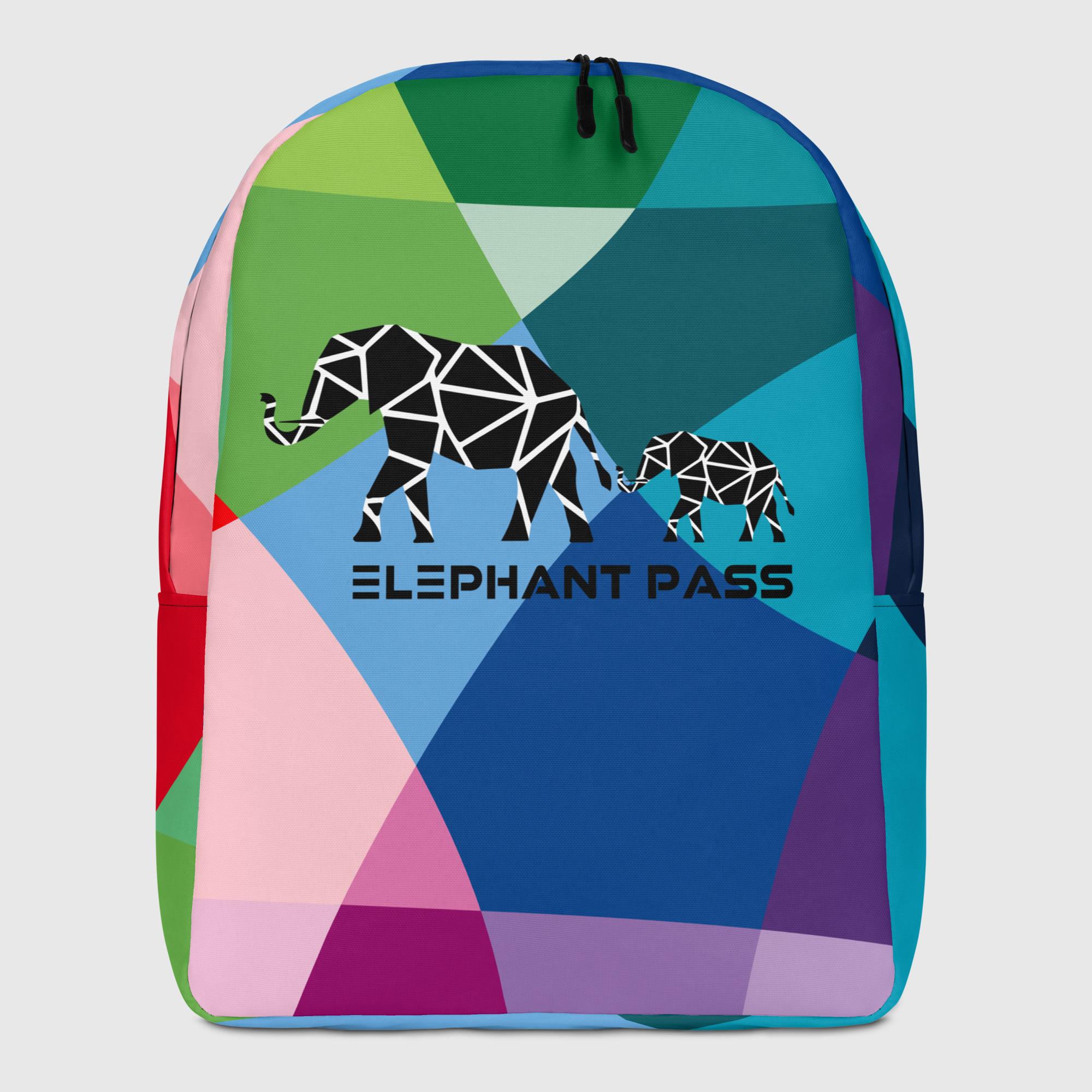 ELMER - Zaino minimal con stampa elefante geometrica