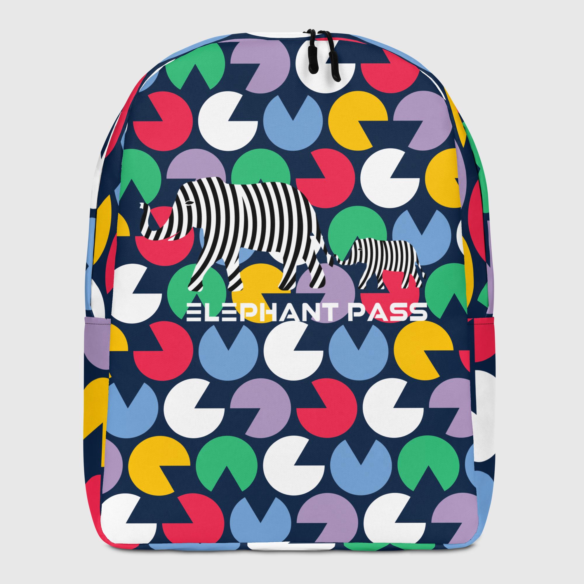 EMILY - Zaino minimal stampa elefante con strisce di zebra